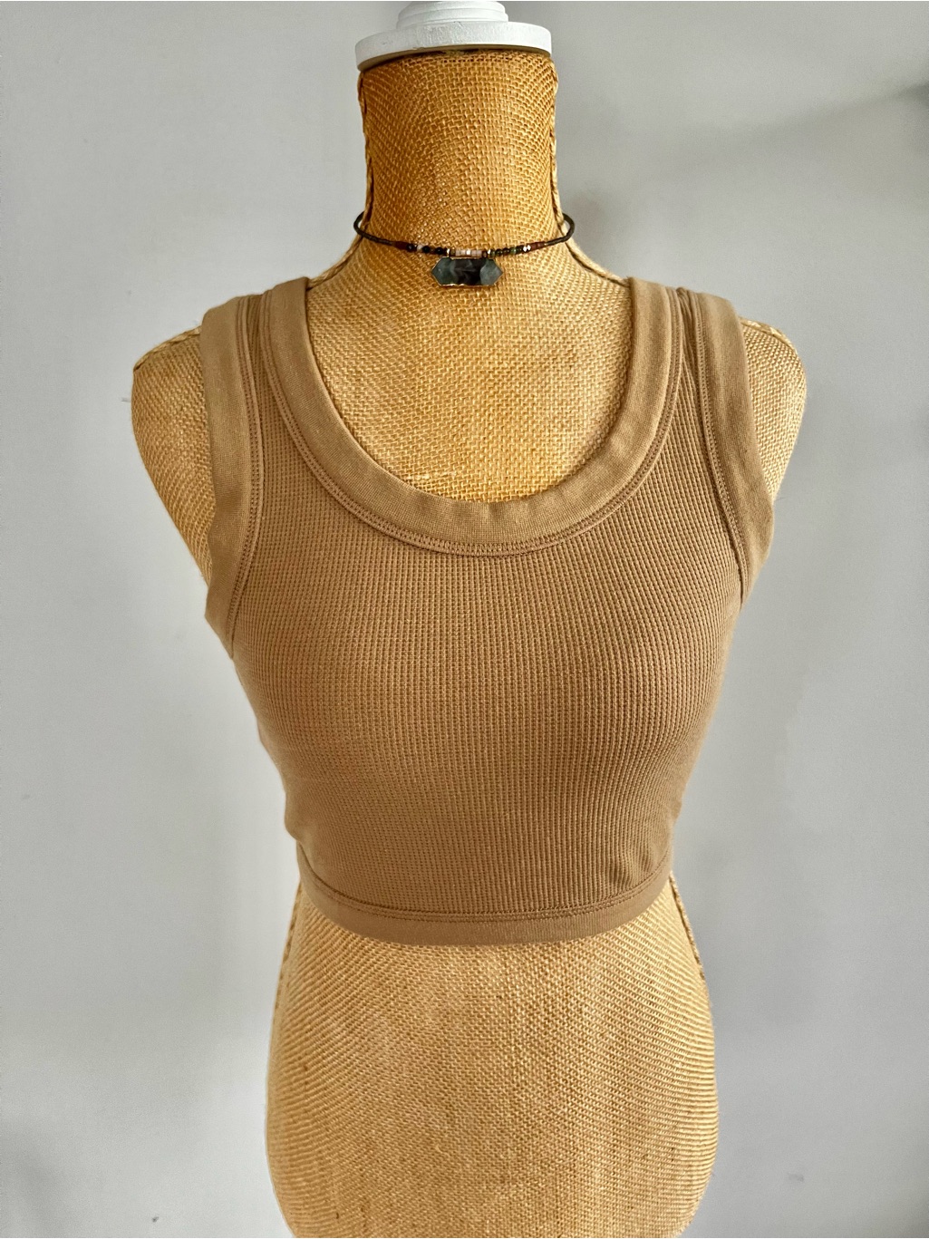 Madewell Beige Ribbed Crop Tank